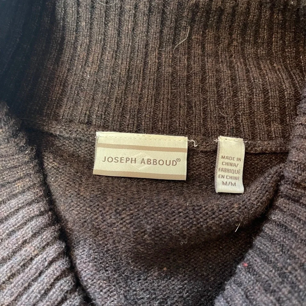 Joseph Abboud‎ Mens Chocolate Wool Blend Shawl Collar Sweater M Brown